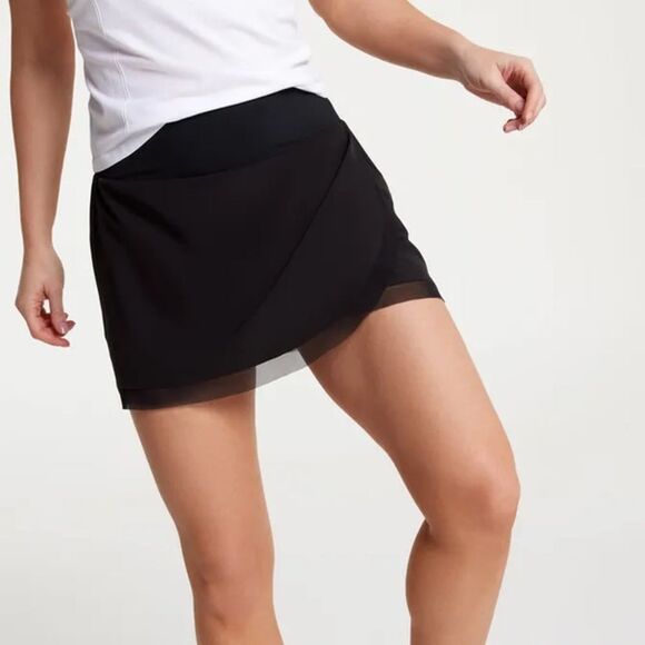 CALIA Women's Mesh Pieced High Rise Skirt M Black - Picture 1 of 6